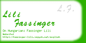 lili fassinger business card